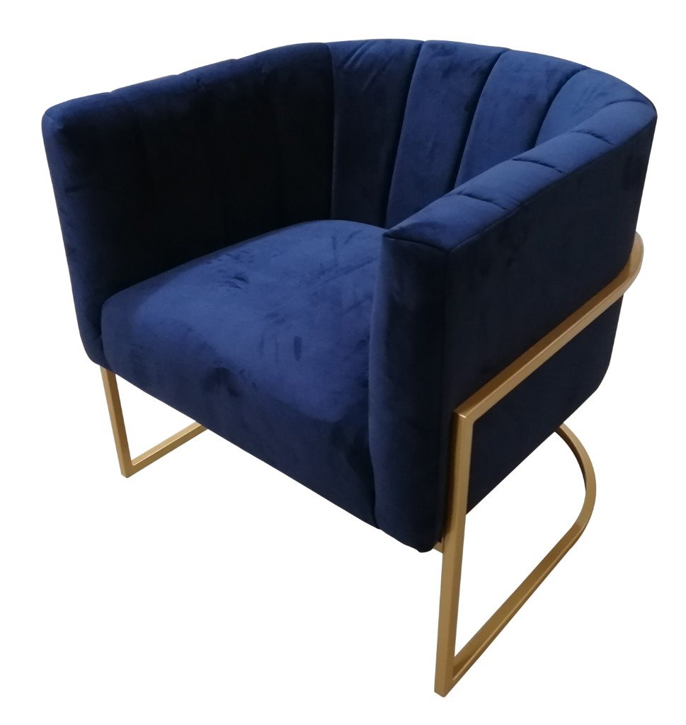 Solana Velvet Armchair - Blue