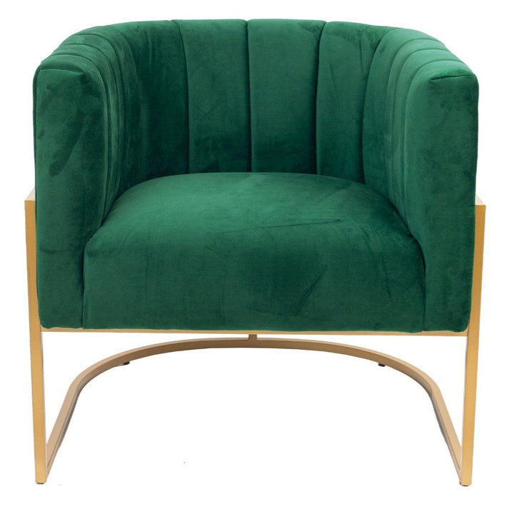 Solana Velvet Armchair - Green