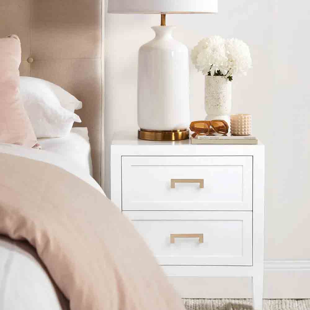 Soloman Bedside Table - Large White