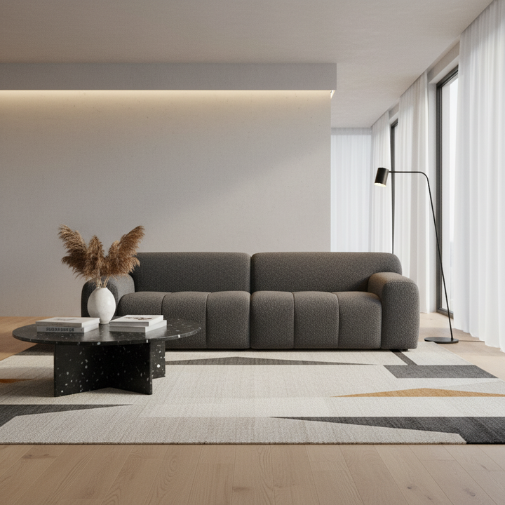 Soma 3 Seater Fabric Sofa - Anthracite