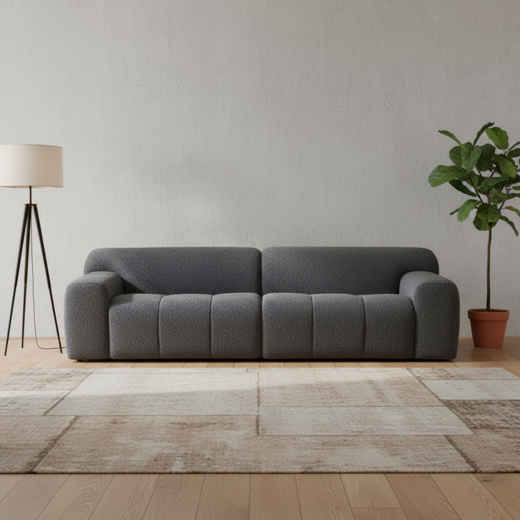 Soma 3 Seater Fabric Sofa - Anthracite