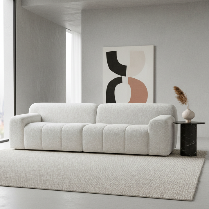 Soma 3 Seater Fabric Sofa - Antique White