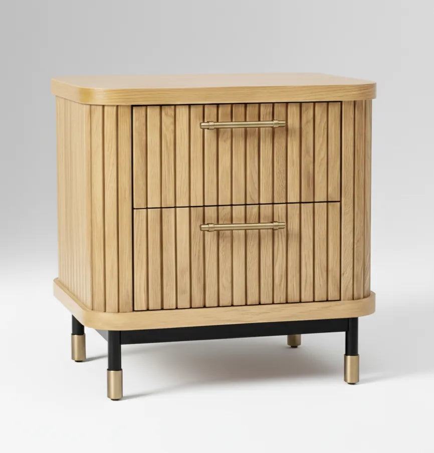 Sophia Oak Bedside Table - Natural