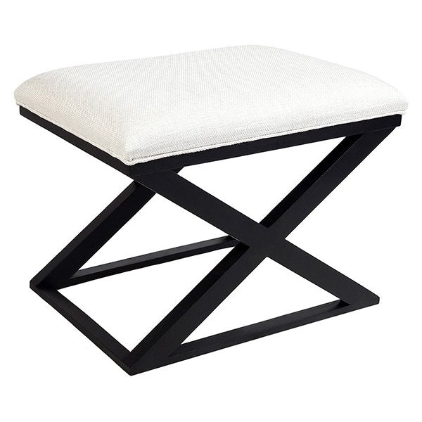 Spencer Black Timber Stool - Natural Linen