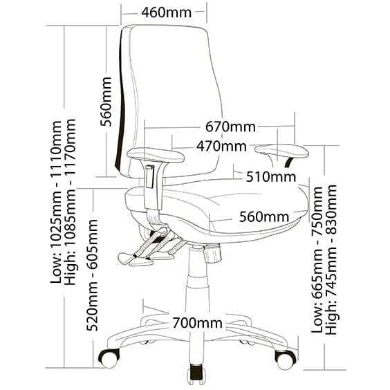 Spot High Back Ergonomic Office Chair with Adjustable Arms