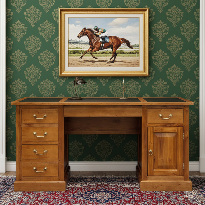 St Kilda Solid Timber 160cm Writing Desk - Light Pecan