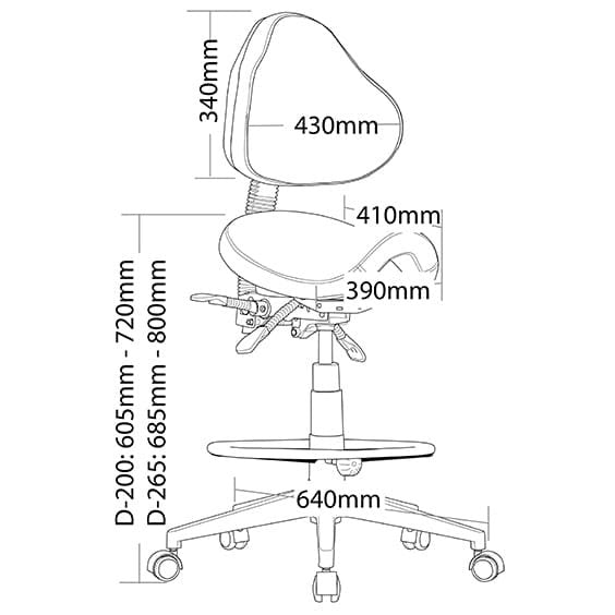 Stage Industrial Drafting Saddle Seat Stool