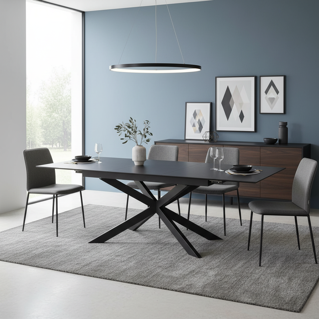 Starla Extension Dining Table - Dark Grey