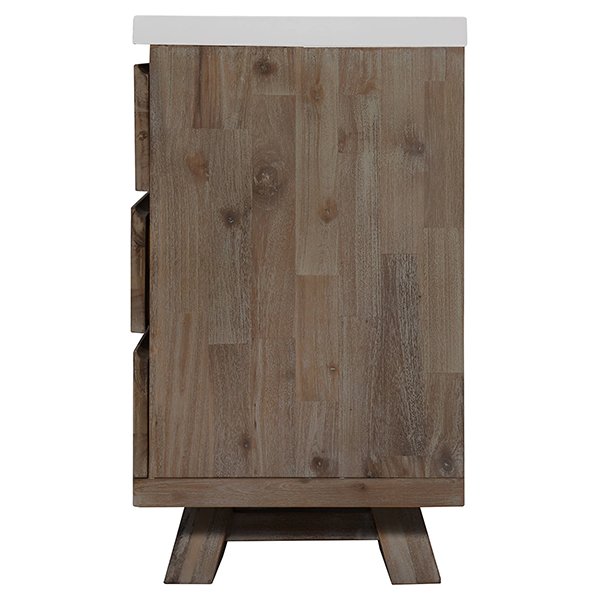 Stony 160cm Acacia Timber Buffet with Concrete Top - White