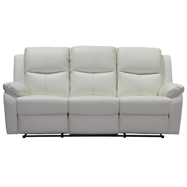 Stratford 3 Seater Leather Recliner Sofa  - Off White