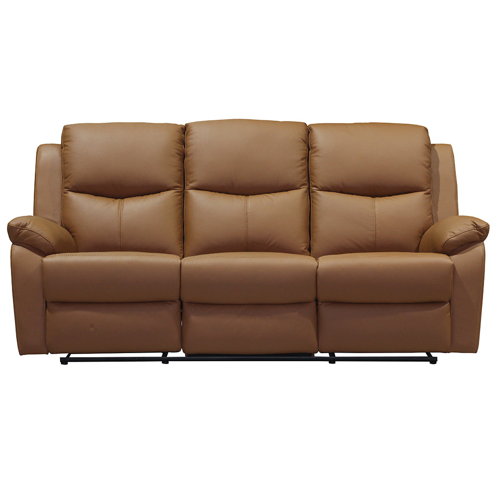 Stratford 3 Seater Leather Recliner Sofa  - Tan