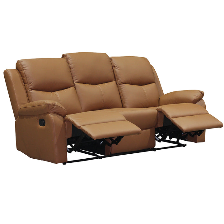 Stratford 3 Seater Leather Recliner Sofa  - Tan