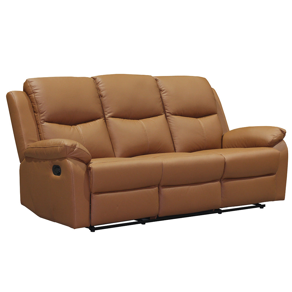 Stratford 3 Seater Leather Recliner Sofa  - Tan