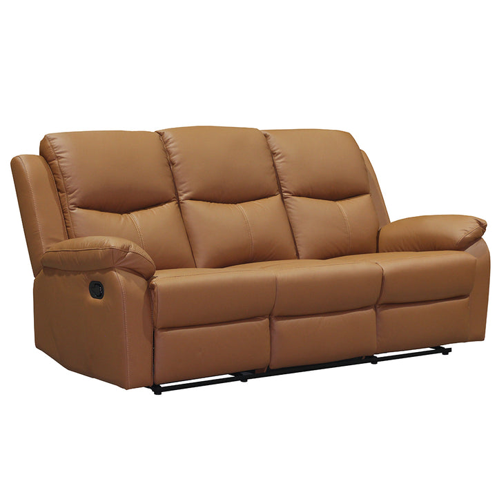 Stratford 3 Seater Leather Recliner Sofa  - Tan
