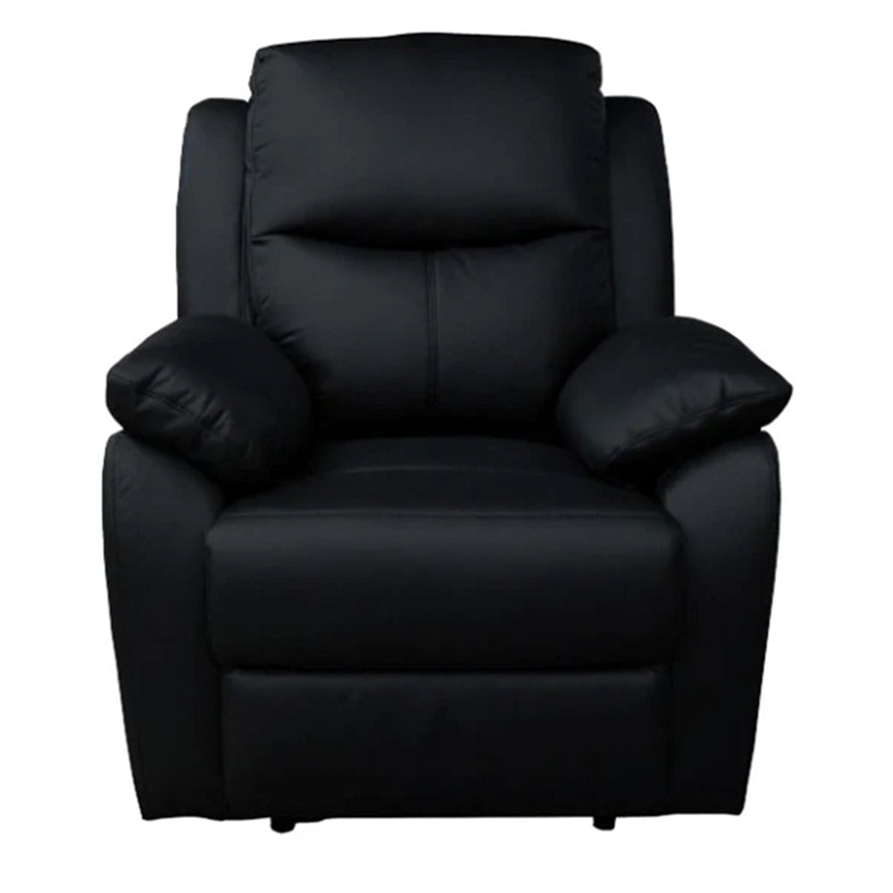Stratford Leather Recliner Armchair - Black