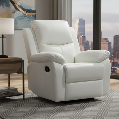 Stratford Leather Recliner Armchair - Off White