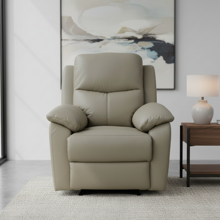 Stratford Leather Recliner Armchair - Taupe