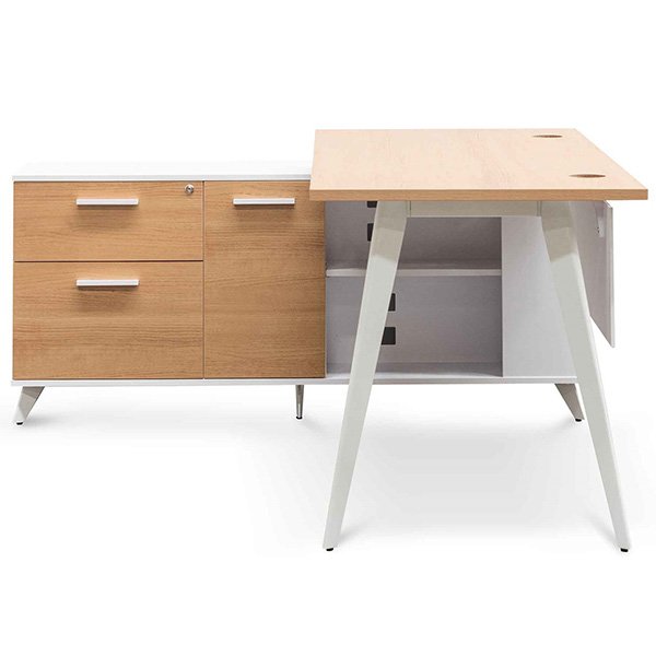 Stylus 160cm Left Return Executive Office Desk - Natural