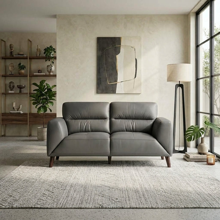 Sussex 2 Seater Leather Sofa - Anthracite