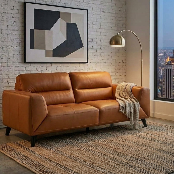 Sussex 2 Seater Leather Sofa – Orange