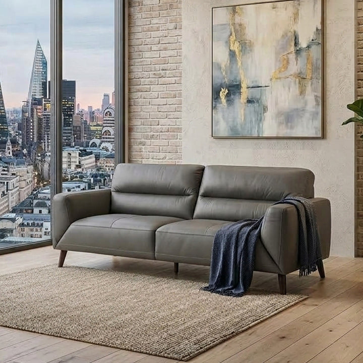 Sussex 3 Seater Leather Sofa - Anthracite