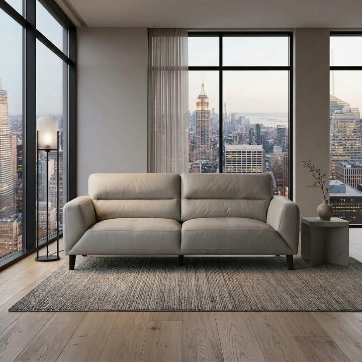 Sussex 3 Seater Leather Sofa - Platinum