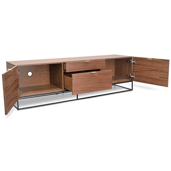 Talia 180cm Wooden TV Entertainment Unit - Walnut