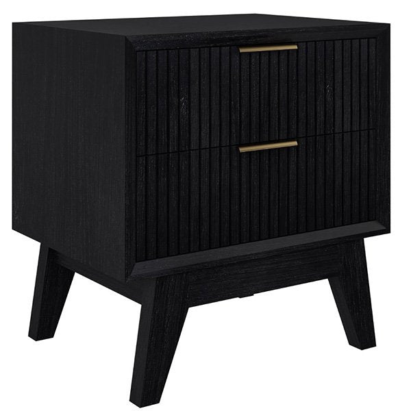 Tallong Solid Timber Bedside - Black