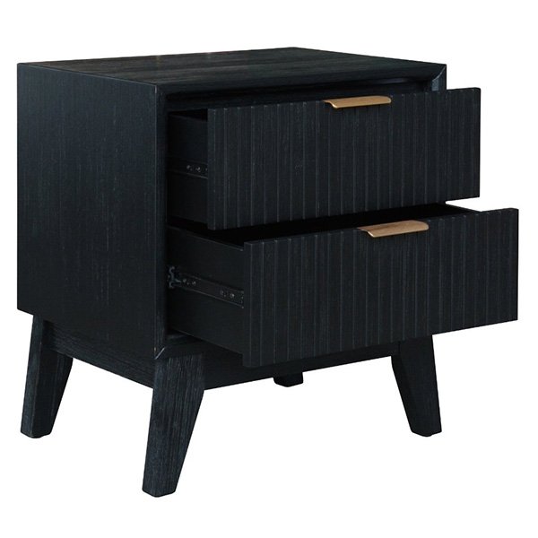 Tallong Solid Timber Bedside - Black