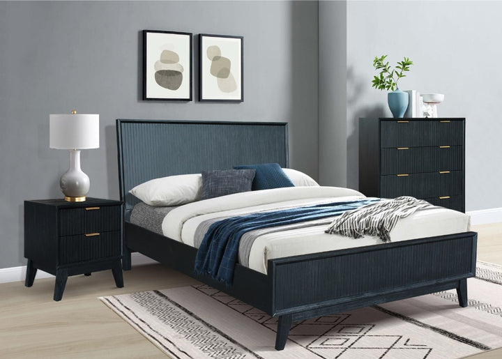 Tallong Solid Timber Queen Bed - Black