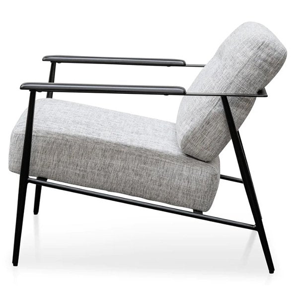 Tammy Fabric Armchair - Light Spec Grey - Black Legs