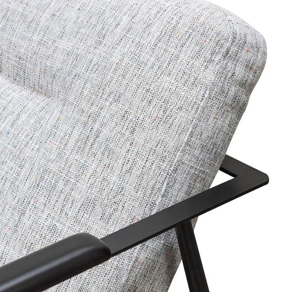Tammy Fabric Armchair - Light Spec Grey - Black Legs