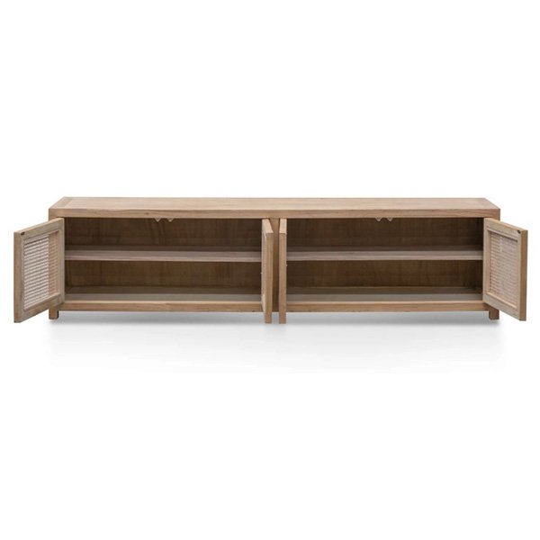 Tapia 2m TV Entertainment Unit - Natural with Rattan Doors