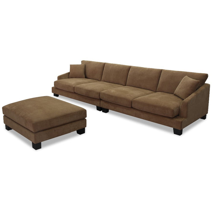 Taree 4 Seater Sofa with Ottoman - Red Brown