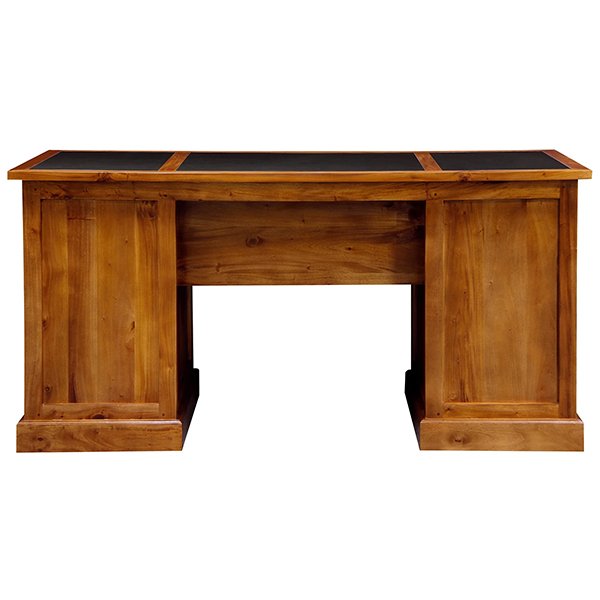 Tasmania Mahogany Timber 160cm Writing Desk with Leatherette Top - Light Pecan