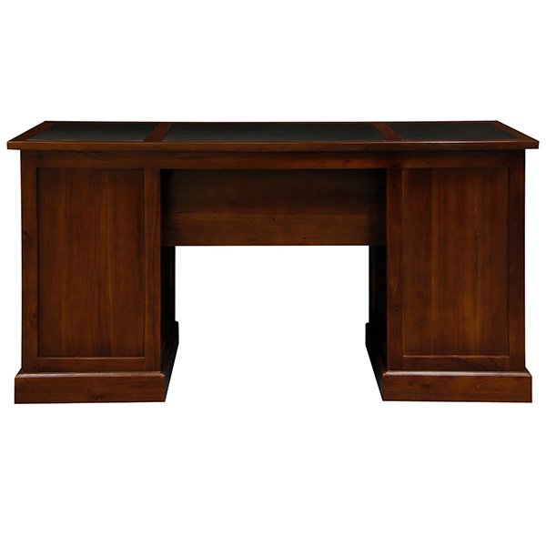 Tasmania Mahogany Timber 160cm Writing Desk with Leatherette Top - Mahogany