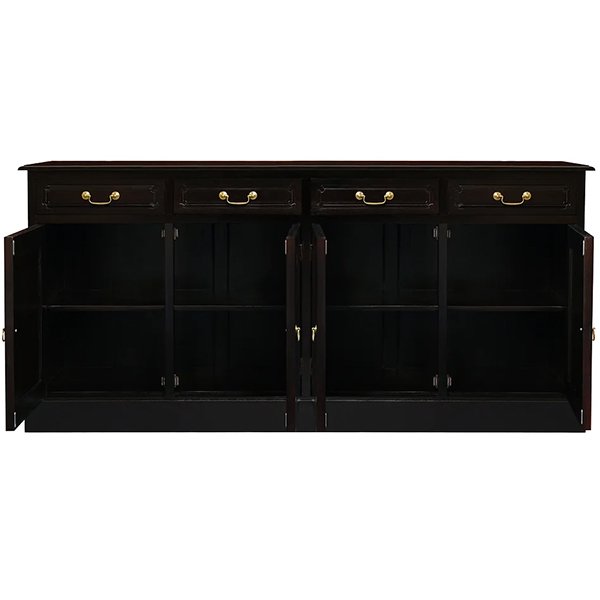 Tasmania Mahogany Timber 4 Door 4 Drawer 1900cm Buffet - Chocolate