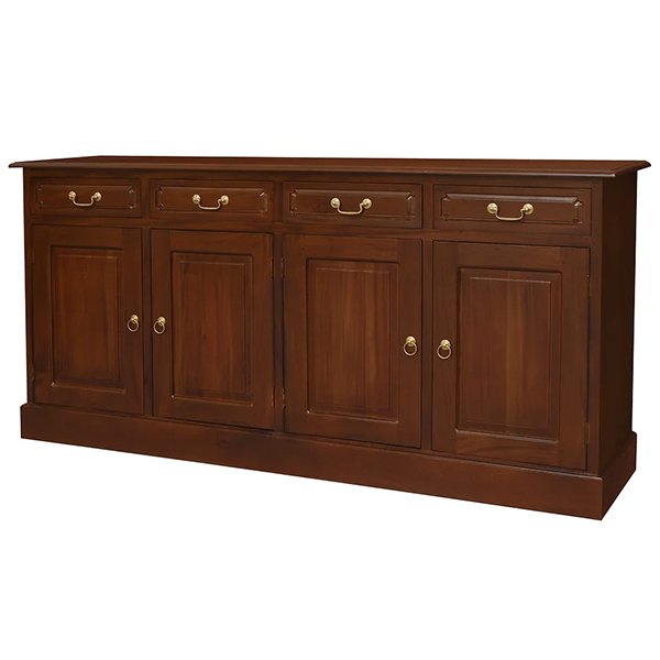 Tasmania Mahogany Timber 4 Door 4 Drawer 1900cm Buffet - Mahogany