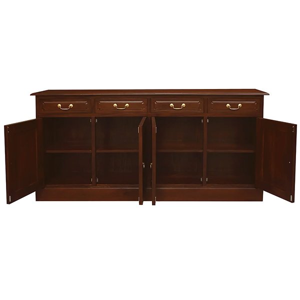 Tasmania Mahogany Timber 4 Door 4 Drawer 1900cm Buffet - Mahogany