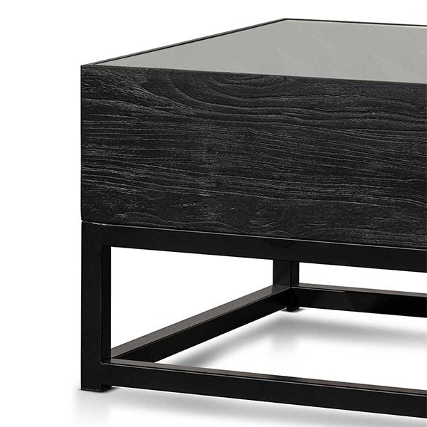 Ted 1.2m Elm Coffee Table - Full Black