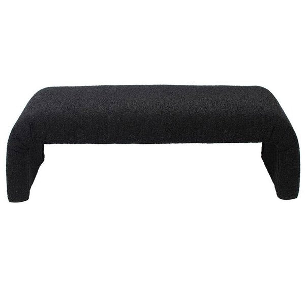 The Curve Bench Ottoman - Black Boucle