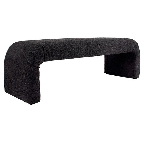 The Curve Bench Ottoman - Black Boucle