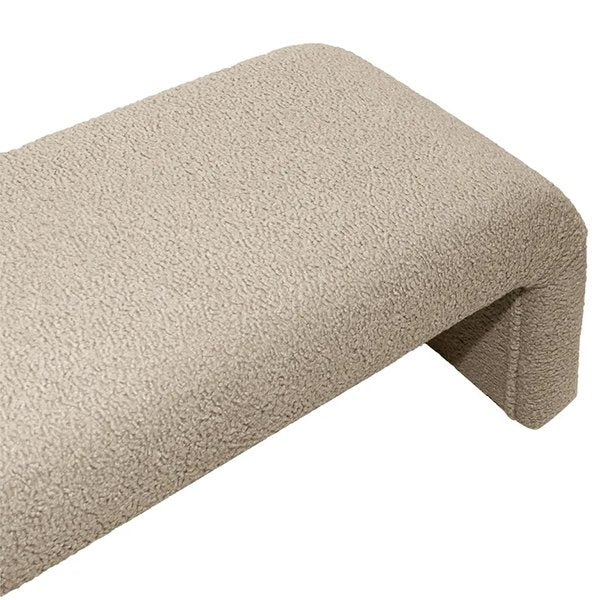 The Curve Bench Ottoman - Latte Shearling