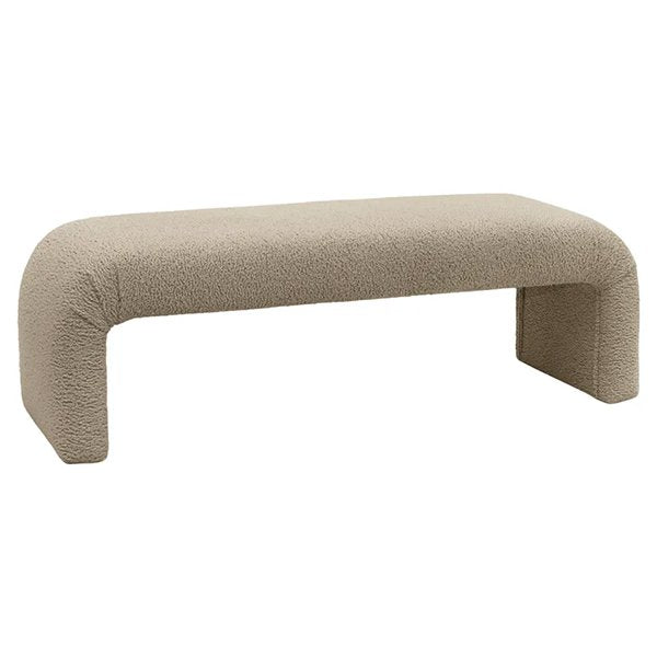 The Curve Bench Ottoman - Latte Shearling