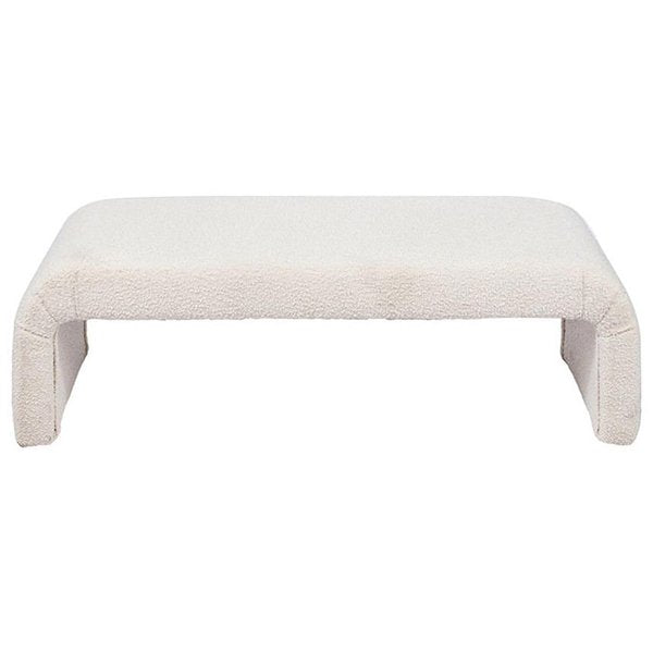 The Curve Bench Ottoman - White Boucle