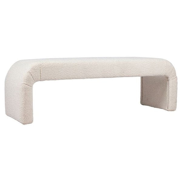 The Curve Bench Ottoman - White Boucle