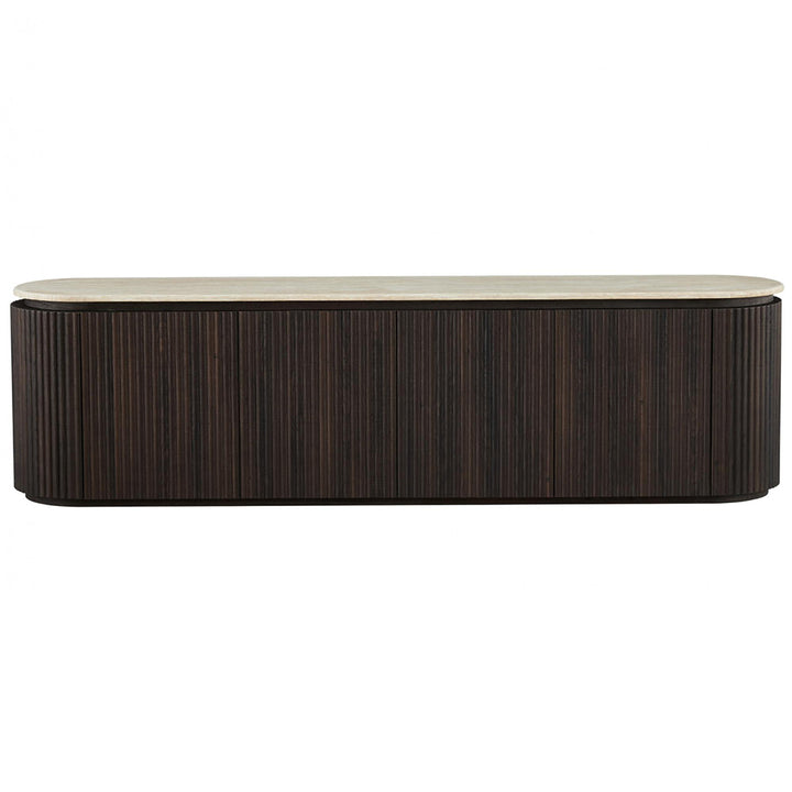 Theia Travertine-Look TV Entertainment Unit