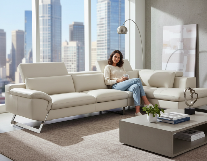 Tranquil Chaise Leather Corner Sofa