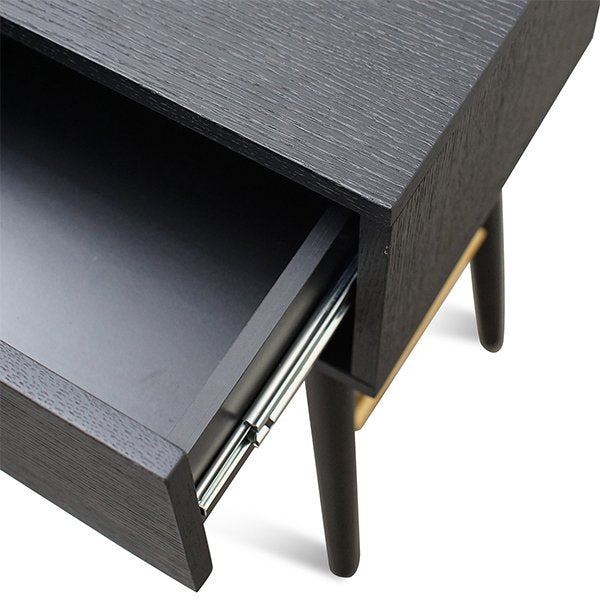 Trent Wooden Bed Side Table - Black