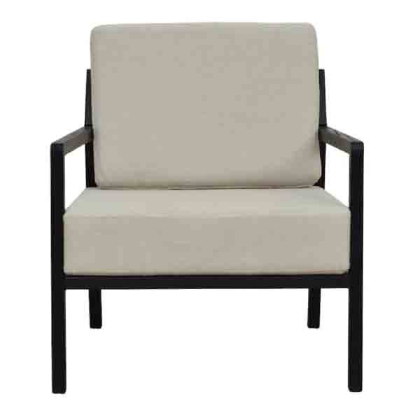 Trenton Black Elm Armchair - Light Beige